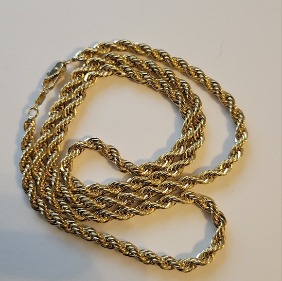 Source Unknown Other - GUC  Gold Tone Rope Chain Necklace Signed DM 24"